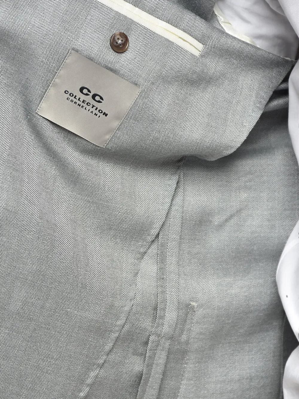 Corneliani herringbone single-breasted blazer Grijs