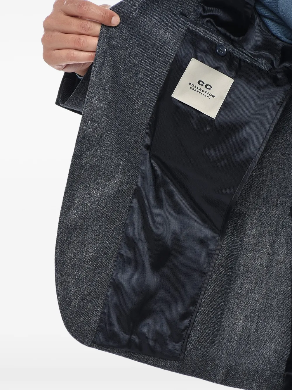 Corneliani single-breasted patch-pocket blazer Blauw