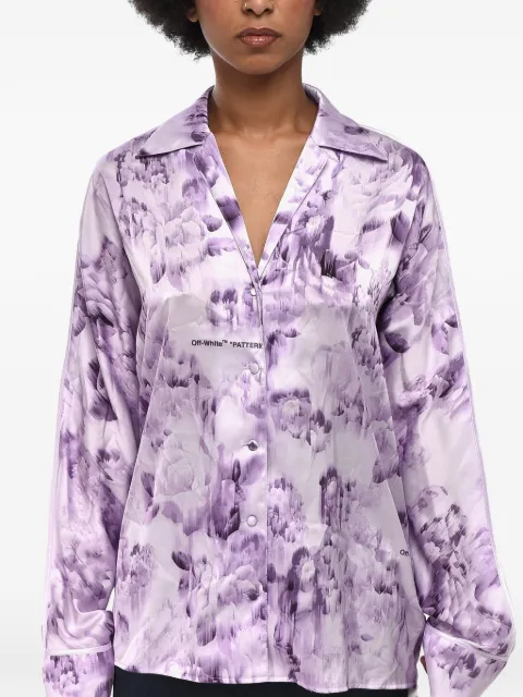 Off-White floral-print satin shirt