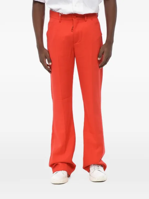 Off-White logo-print bootcut trousers
