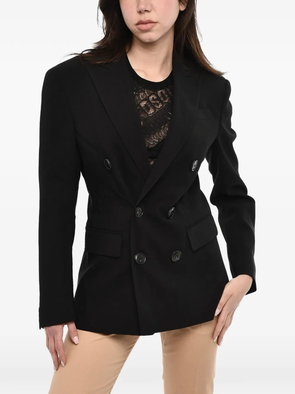 DSQUARED2 asymmetric double-breasted jacket - Schwarz