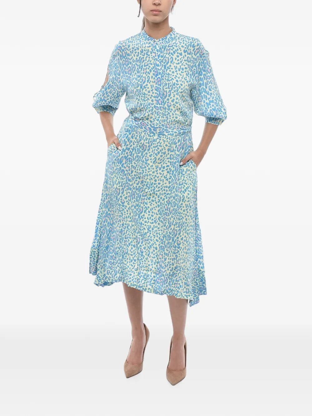 Stella McCartney animal-print Olivia dress - Blau