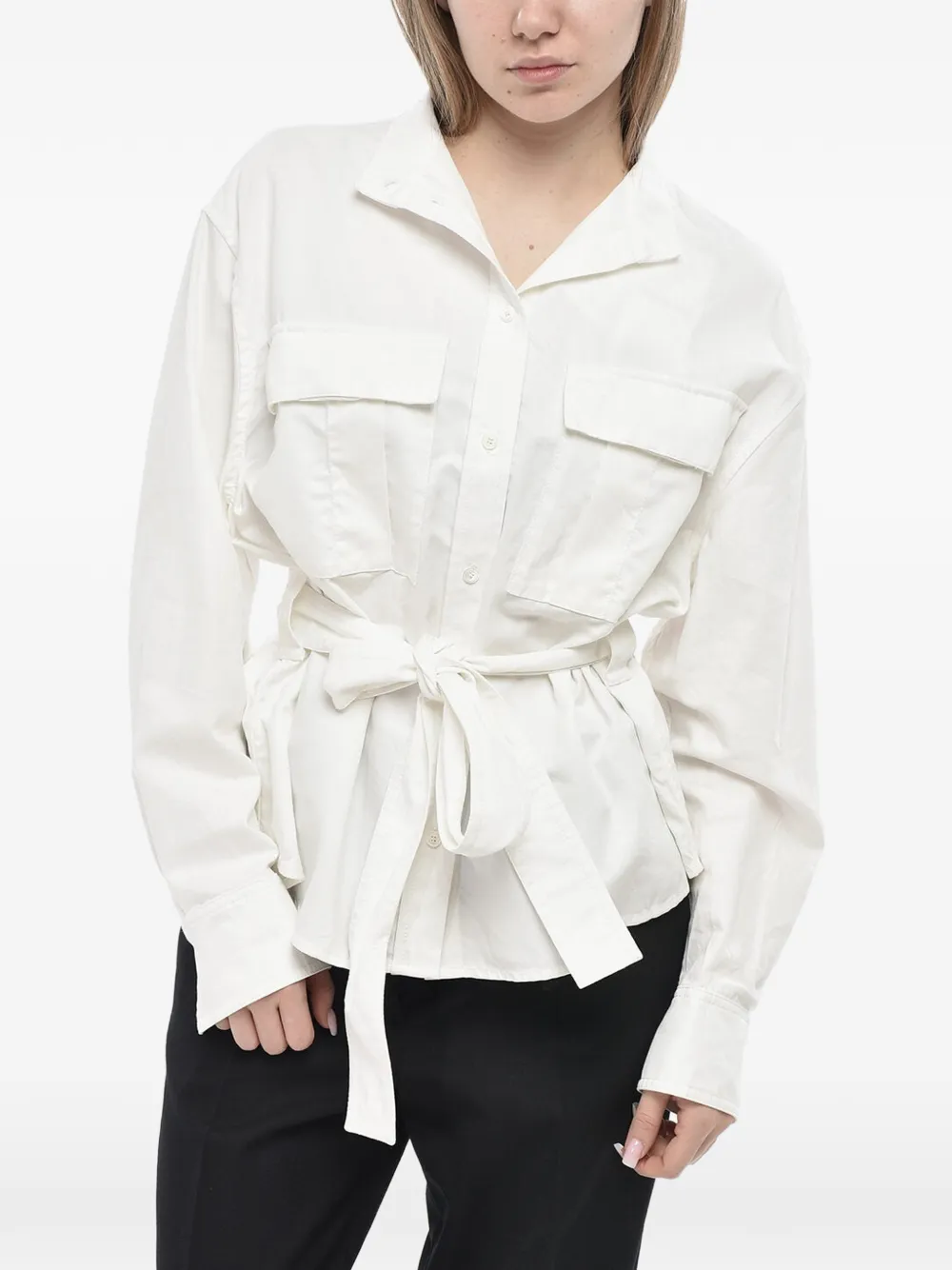 Ferragamo belted Sahariana shirt - Weiß