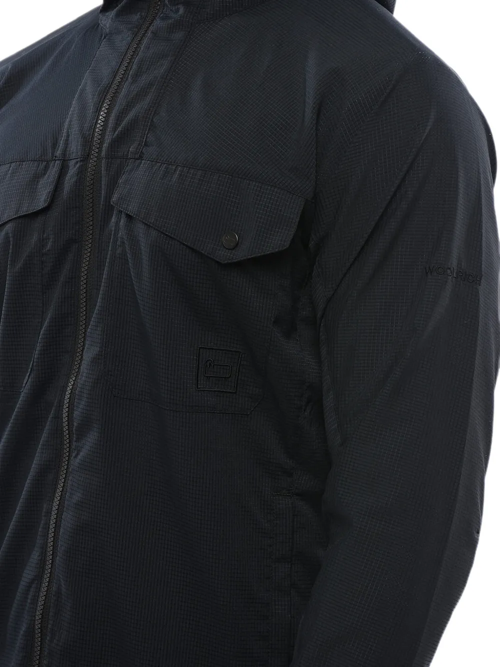 Woolrich Mesh hooded grid-texture jacket Blauw