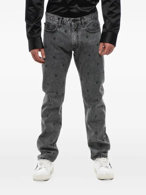 Off-White apple-pattern slim-fit jeans