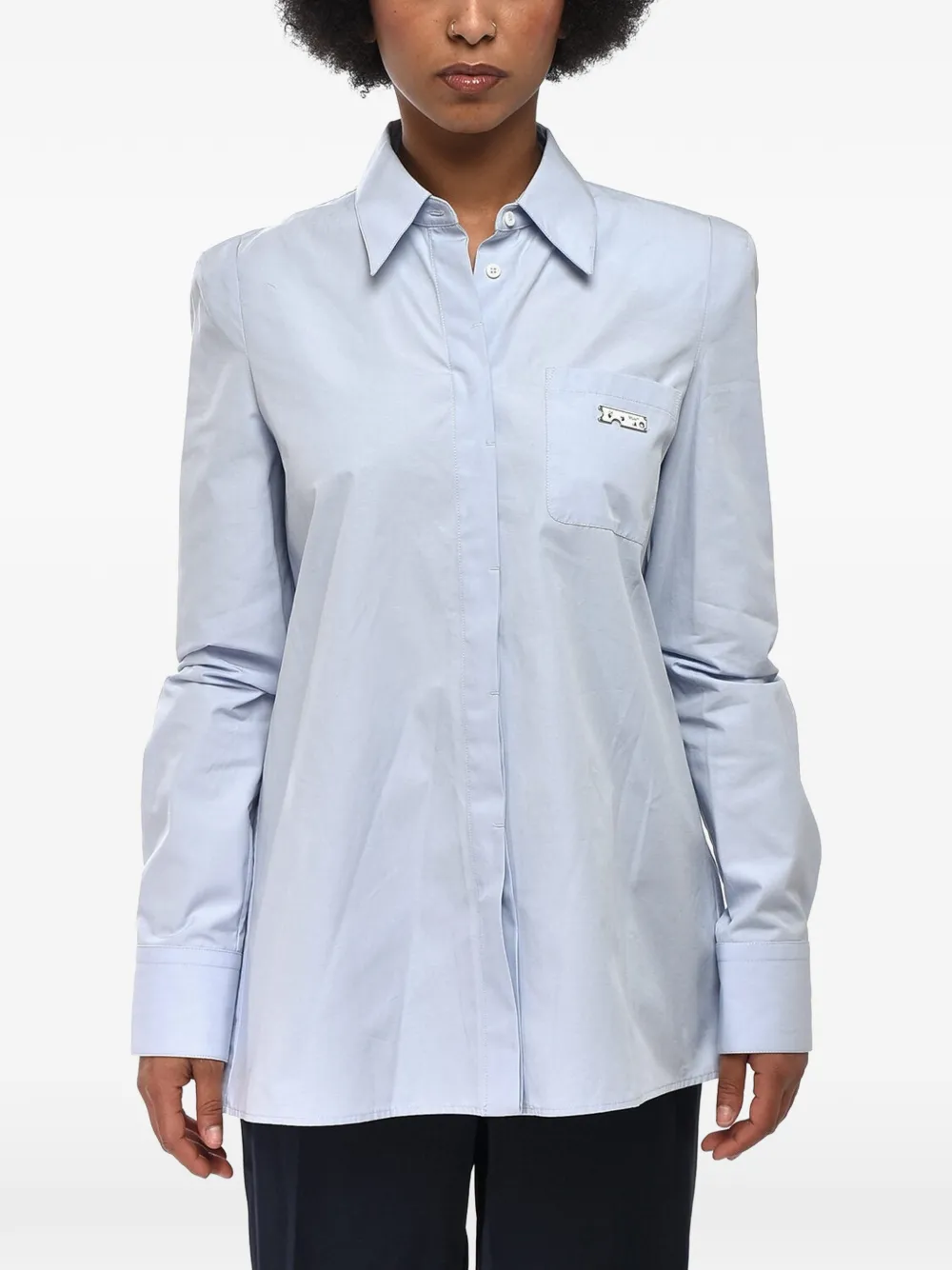 Off-White lace-up back poplin shirt - Blau
