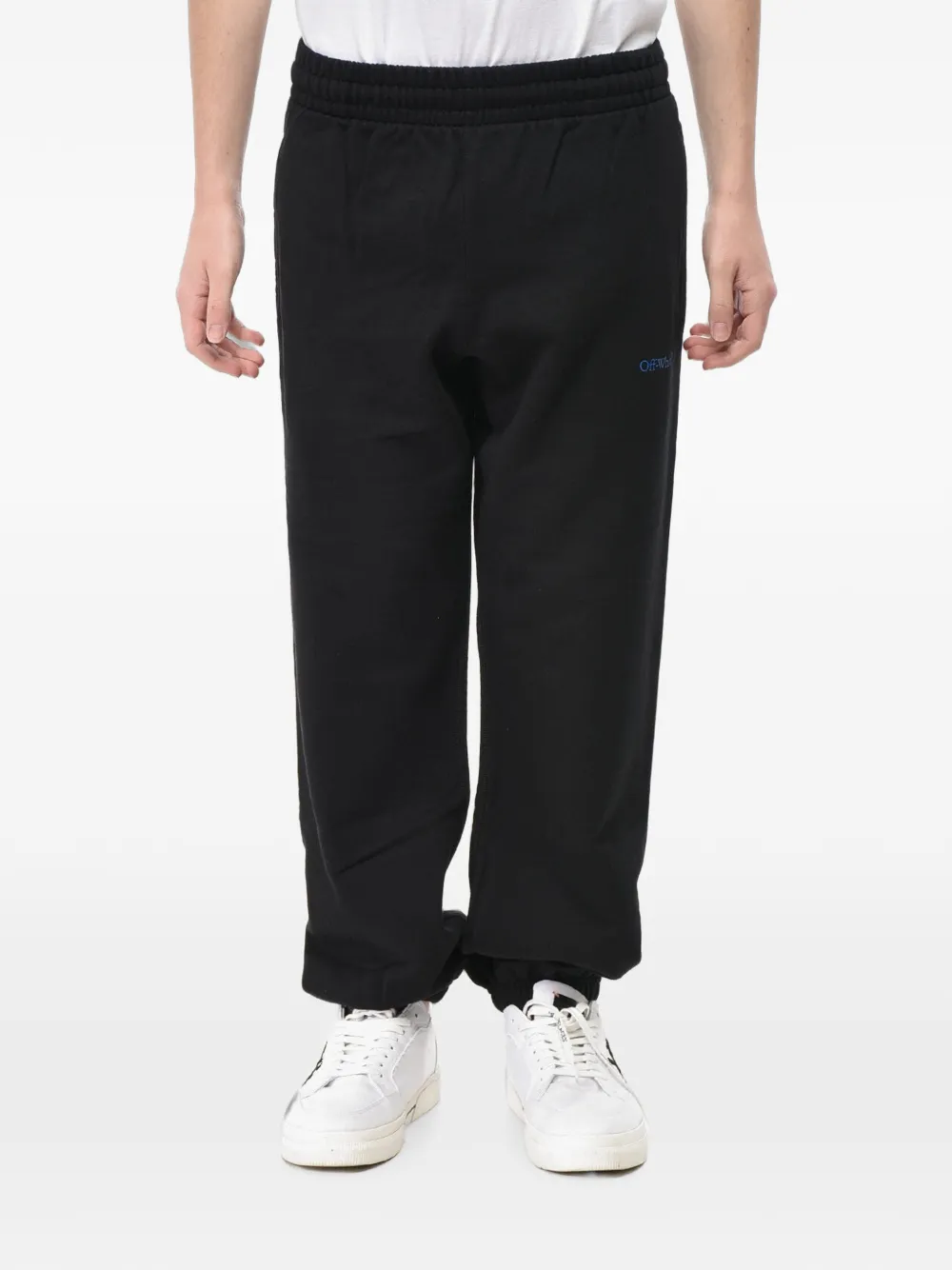 Off-White logo-print elasticated-cuff track pants - Schwarz