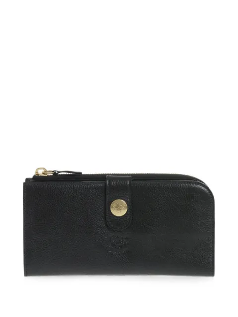 Il Bisonte hammered leather engraved-logo wallet