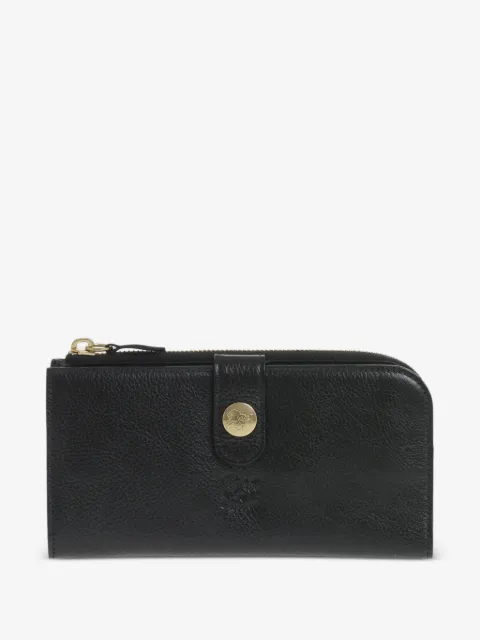 Il Bisonte hammered leather engraved-logo wallet