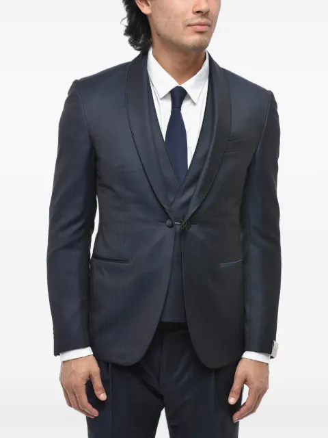 Corneliani satin-trim three-piece suit