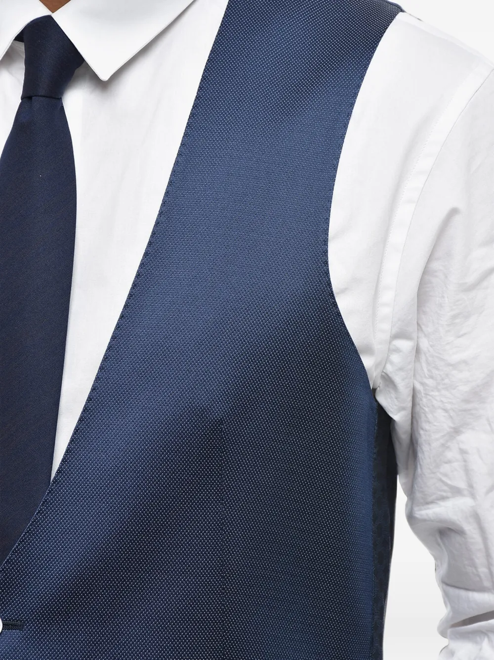 Corneliani pinpoint jetted-pockets waistcoat Blauw