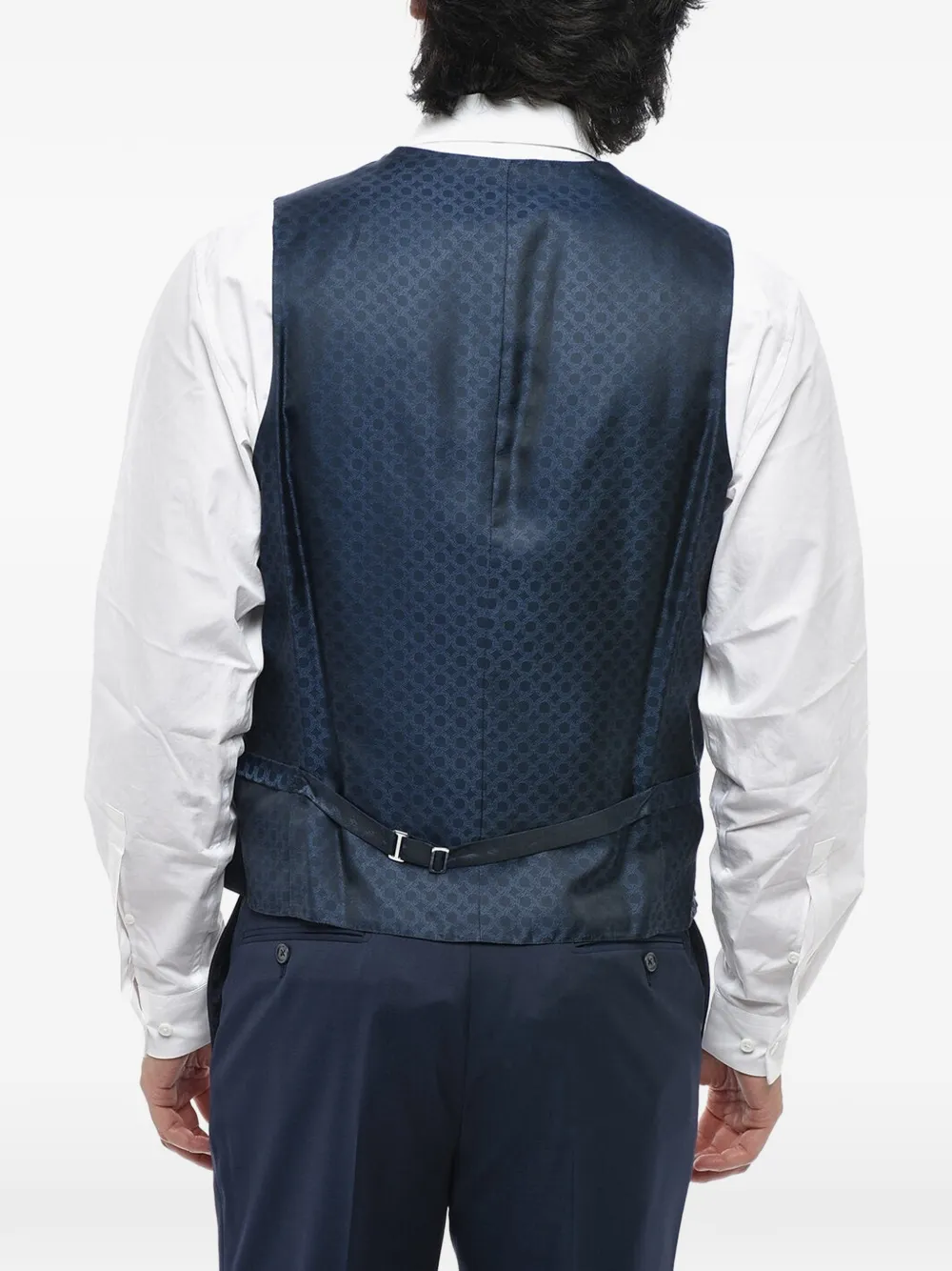 Corneliani pinpoint jetted-pockets waistcoat Blauw