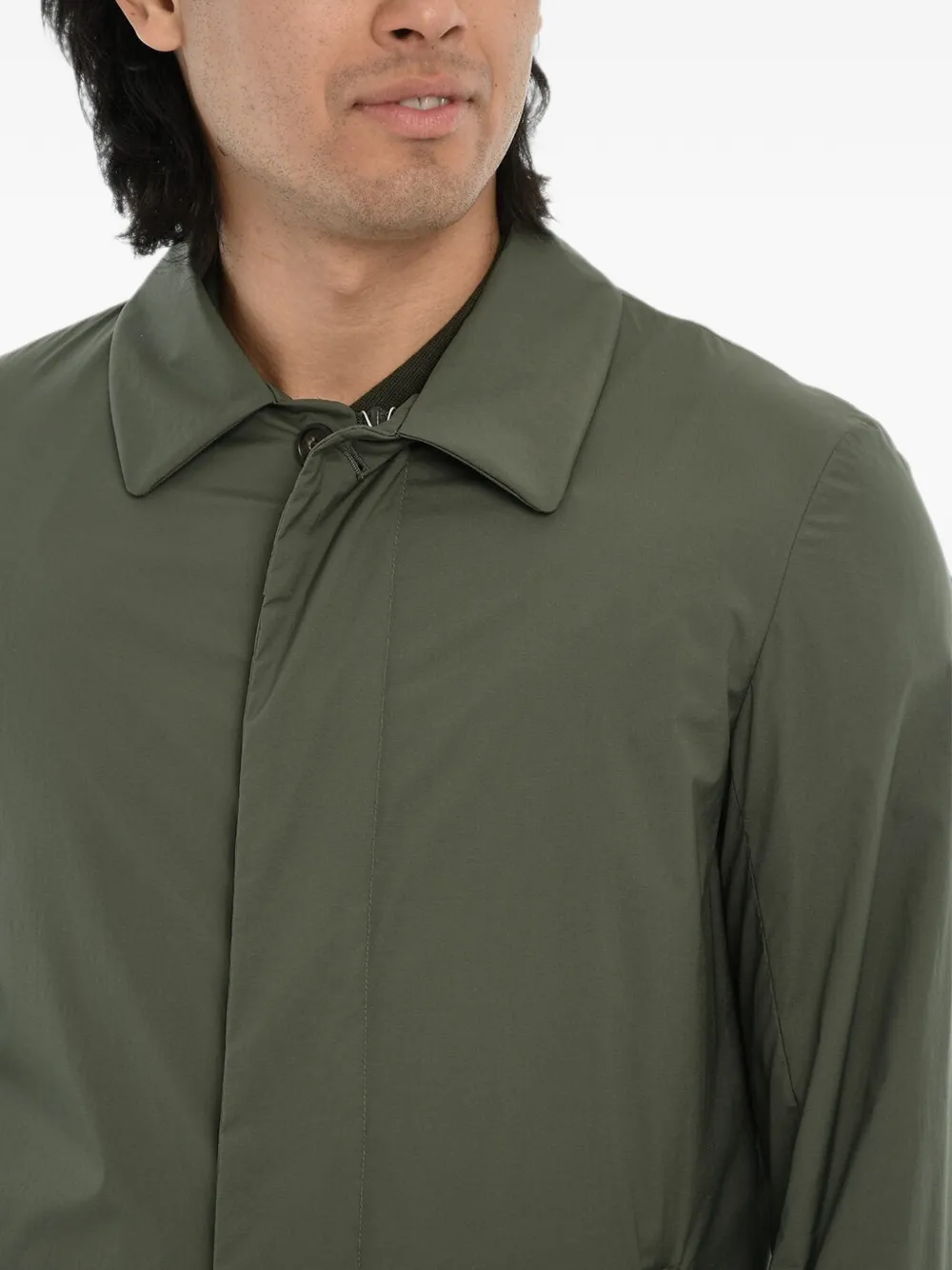 Woolrich concealed-closure single-breasted coat Groen