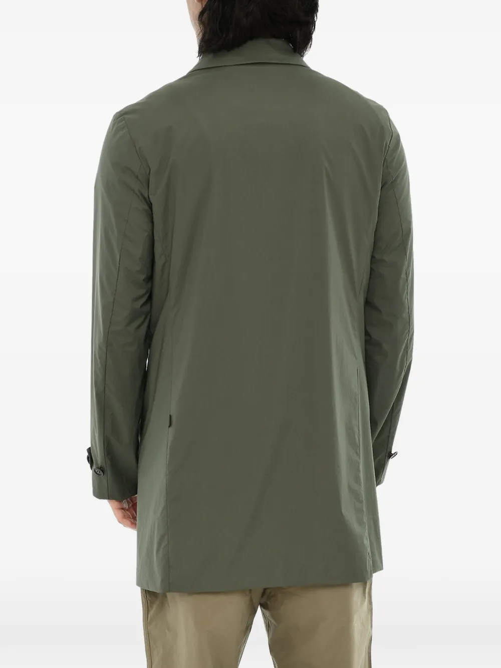 Woolrich concealed-closure single-breasted coat Groen