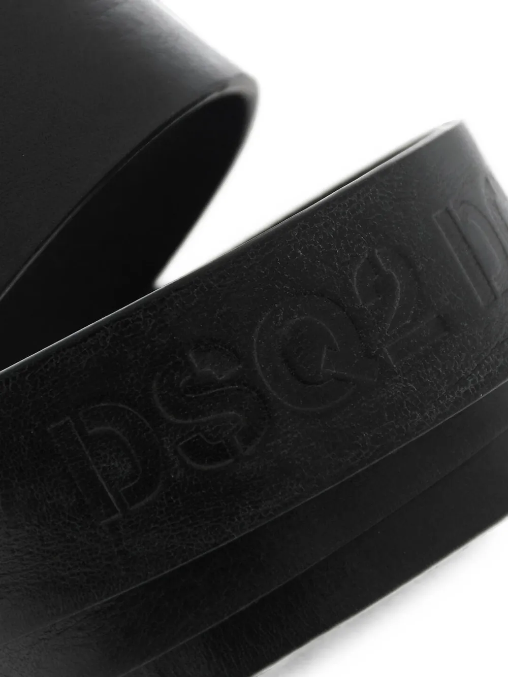 DSQUARED2 logo-debossed leather belt Zwart