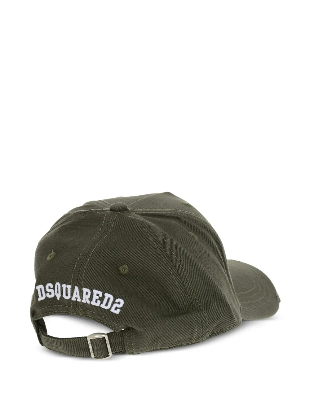 DSQUARED2 Gerafelde honkbalpet met geborduurd logo Groen