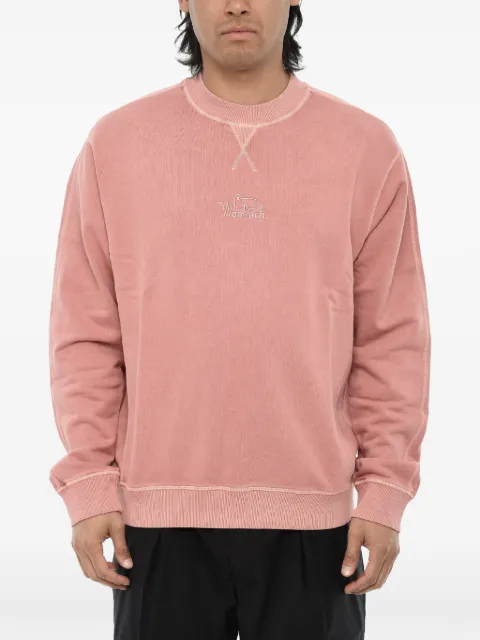 Woolrich logo-embroidered brushed-cotton sweater