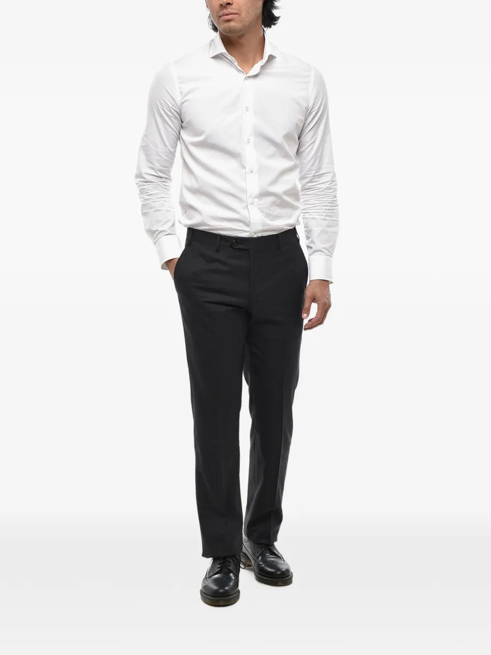 Corneliani virgin wool four-pocket trousers Zwart