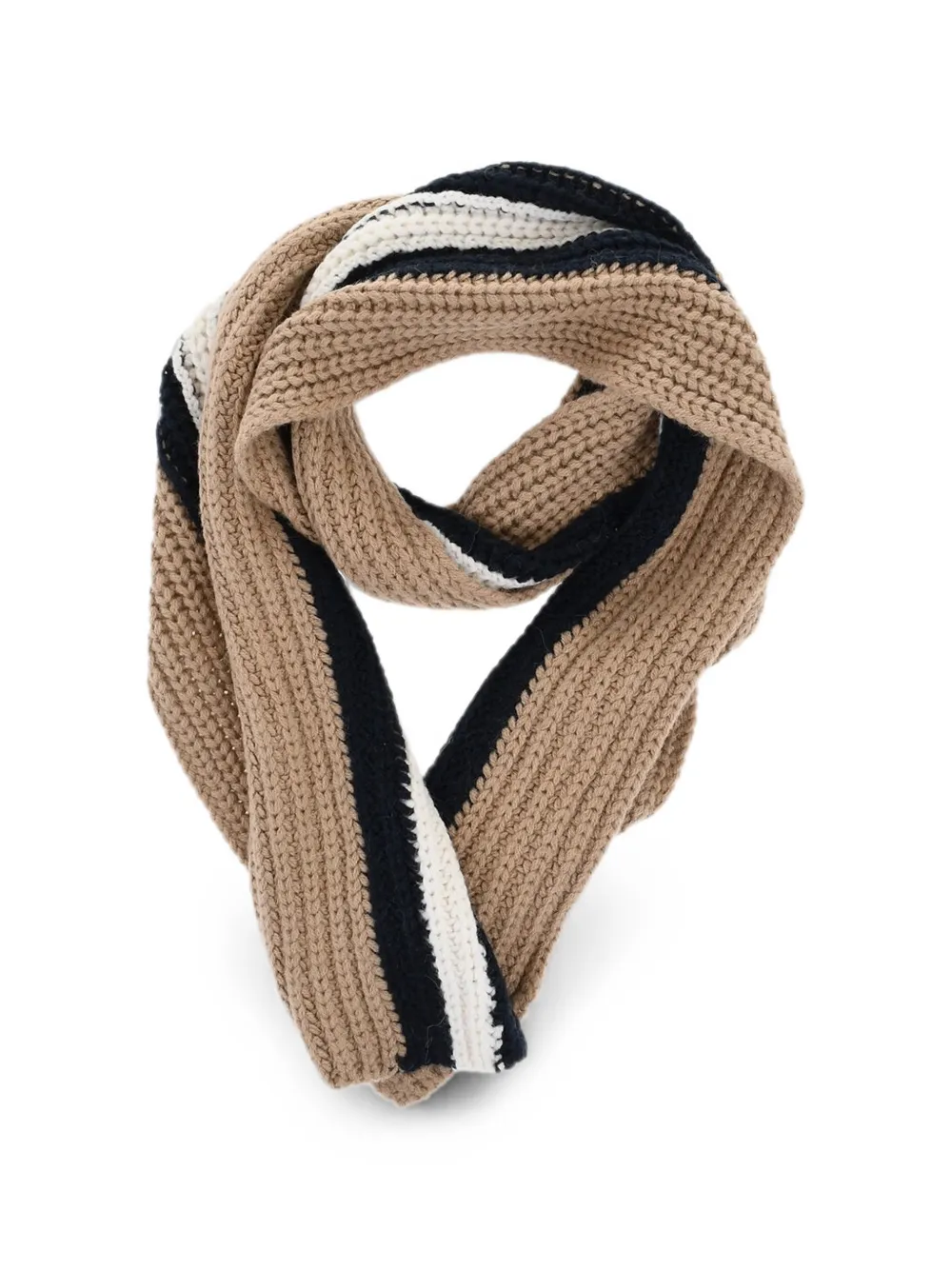 DSQUARED2 striped ribbed-knit scarf - Nude