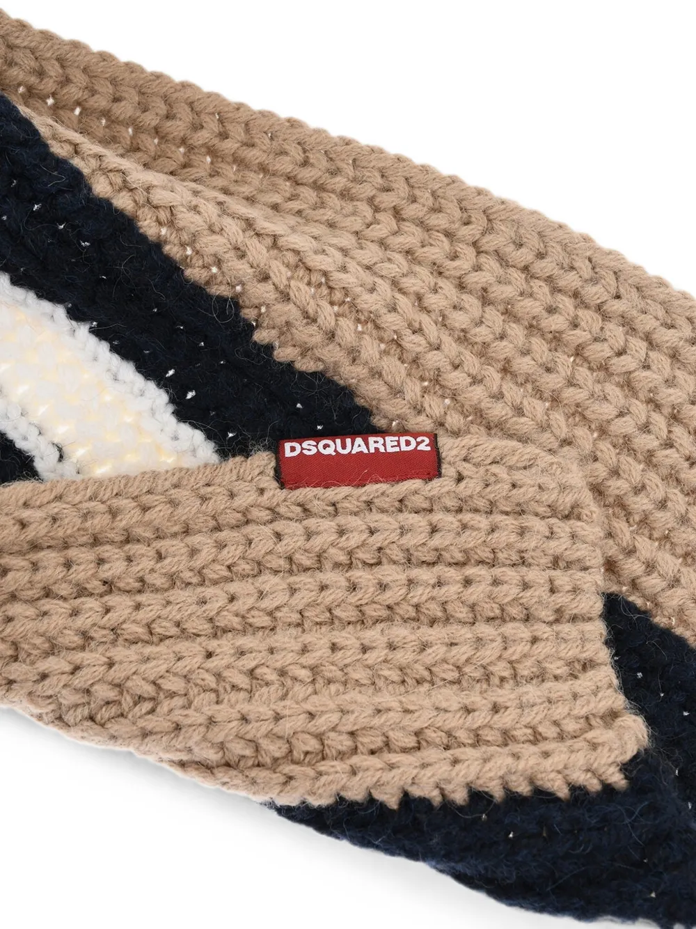 DSQUARED2 Ribgebreide sjaal Beige