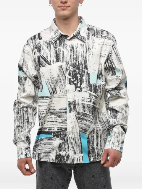 Off-White camisa manga larga con motivo abstracto