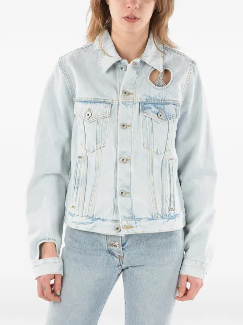 Off-White Meteor denimjakke med udskæringsdetaljer