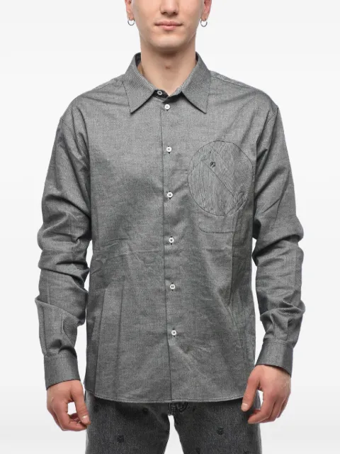 Off-White embroidered breast-pocket shirt
