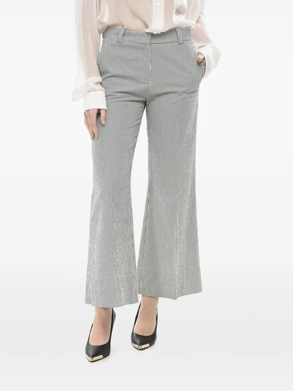 Ql2 Awning-stripe Chino Trousers In Multi