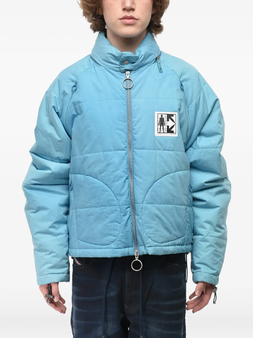 Off-White El Capitan quilted puffer jacket - Blau
