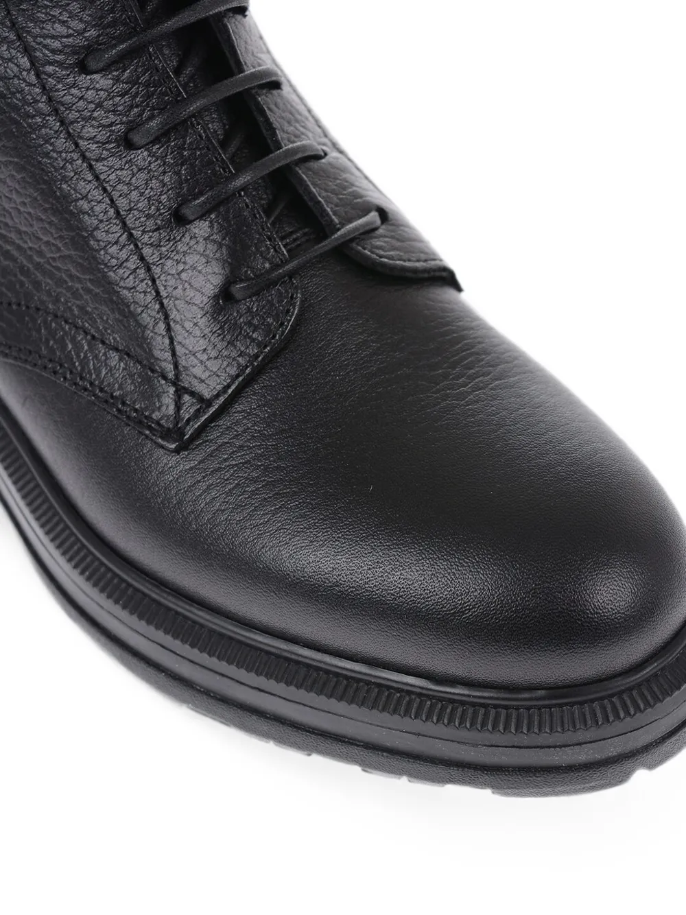Woolrich hammered-leather lace-up boots Zwart