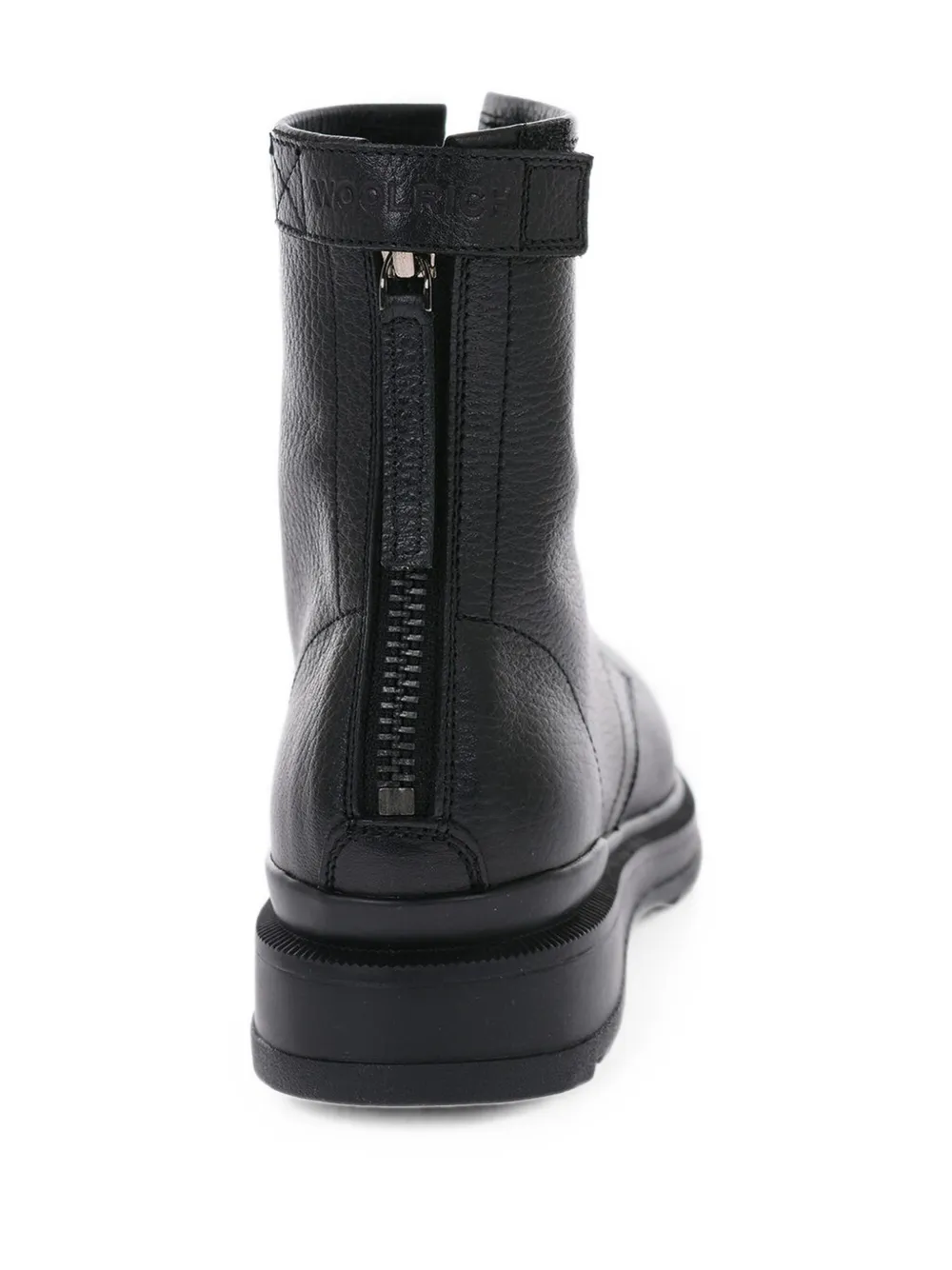 Woolrich hammered-leather lace-up boots Zwart