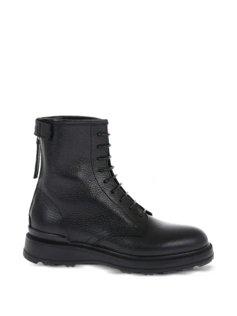 Woolrich hammered-leather lace-up boots