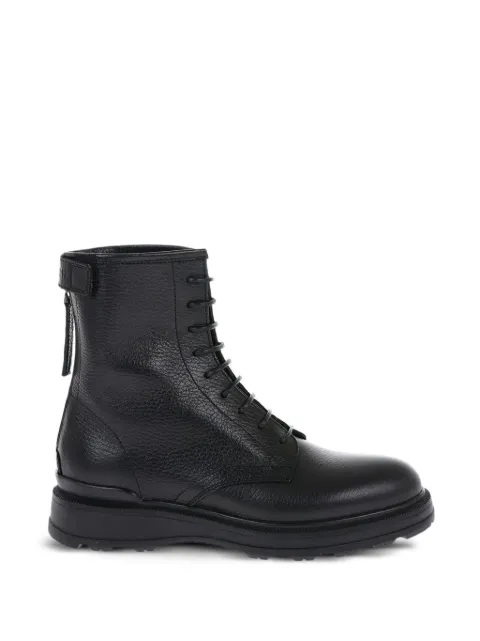 Woolrich hammered-leather lace-up boots