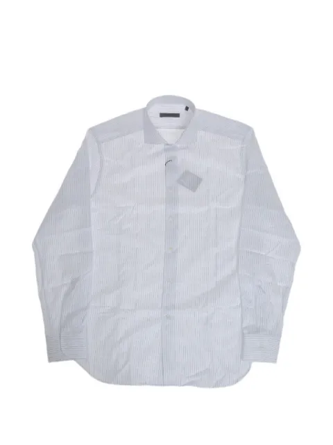 Corneliani camisa a rayas con cuello francés