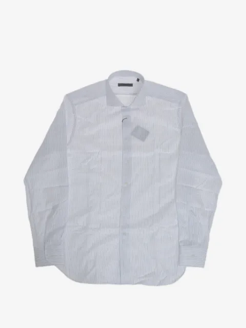 Corneliani camisa a rayas con cuello francés