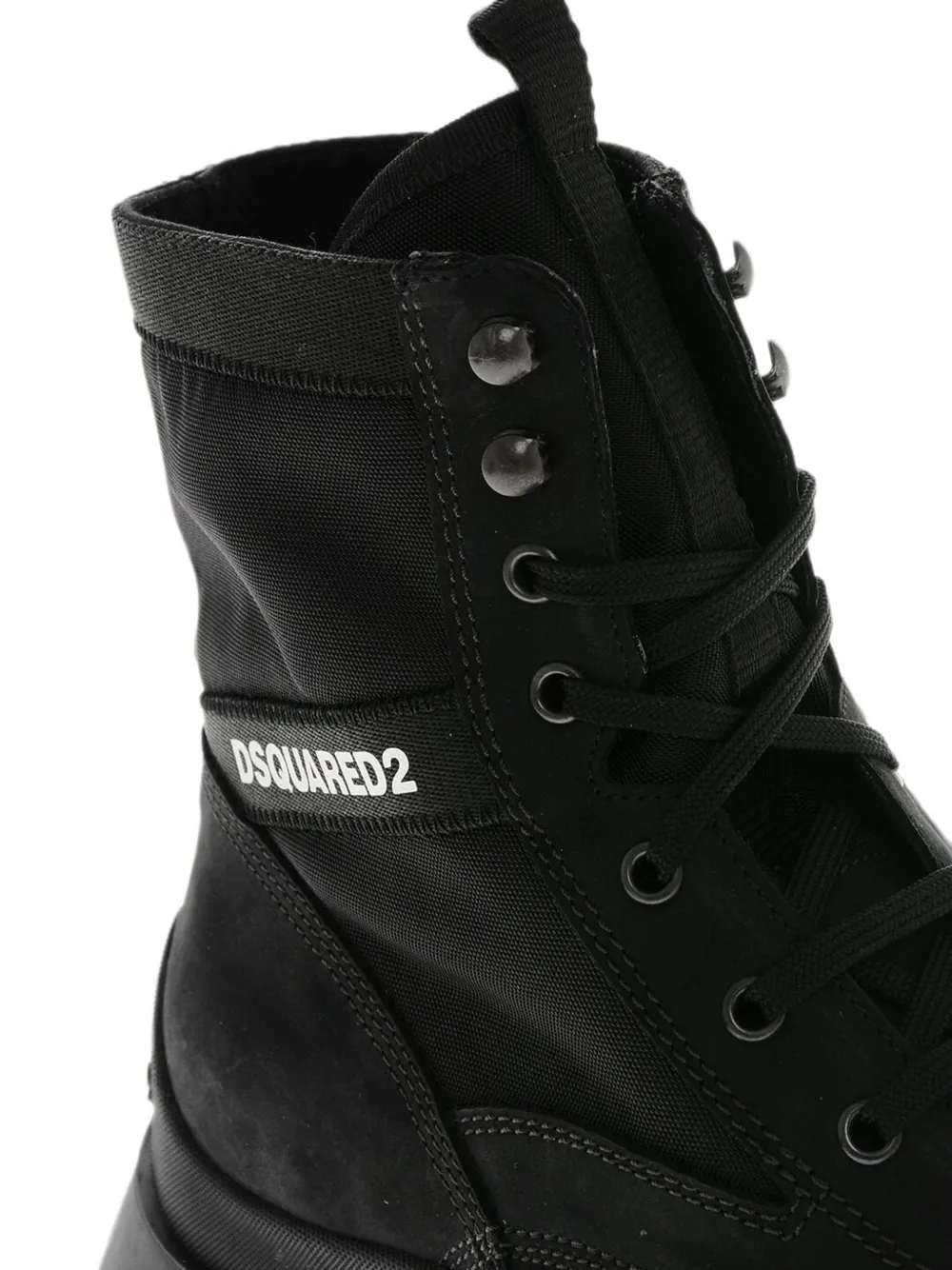 DSQUARED2 lace-up logo boots Zwart