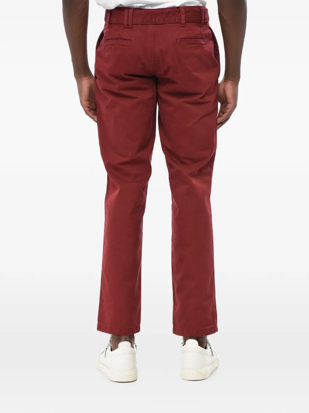 Off-White belted logo-print trousers Rood