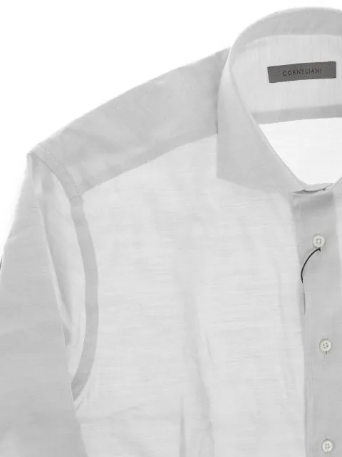 Corneliani camisa con cuello francés de manga larga