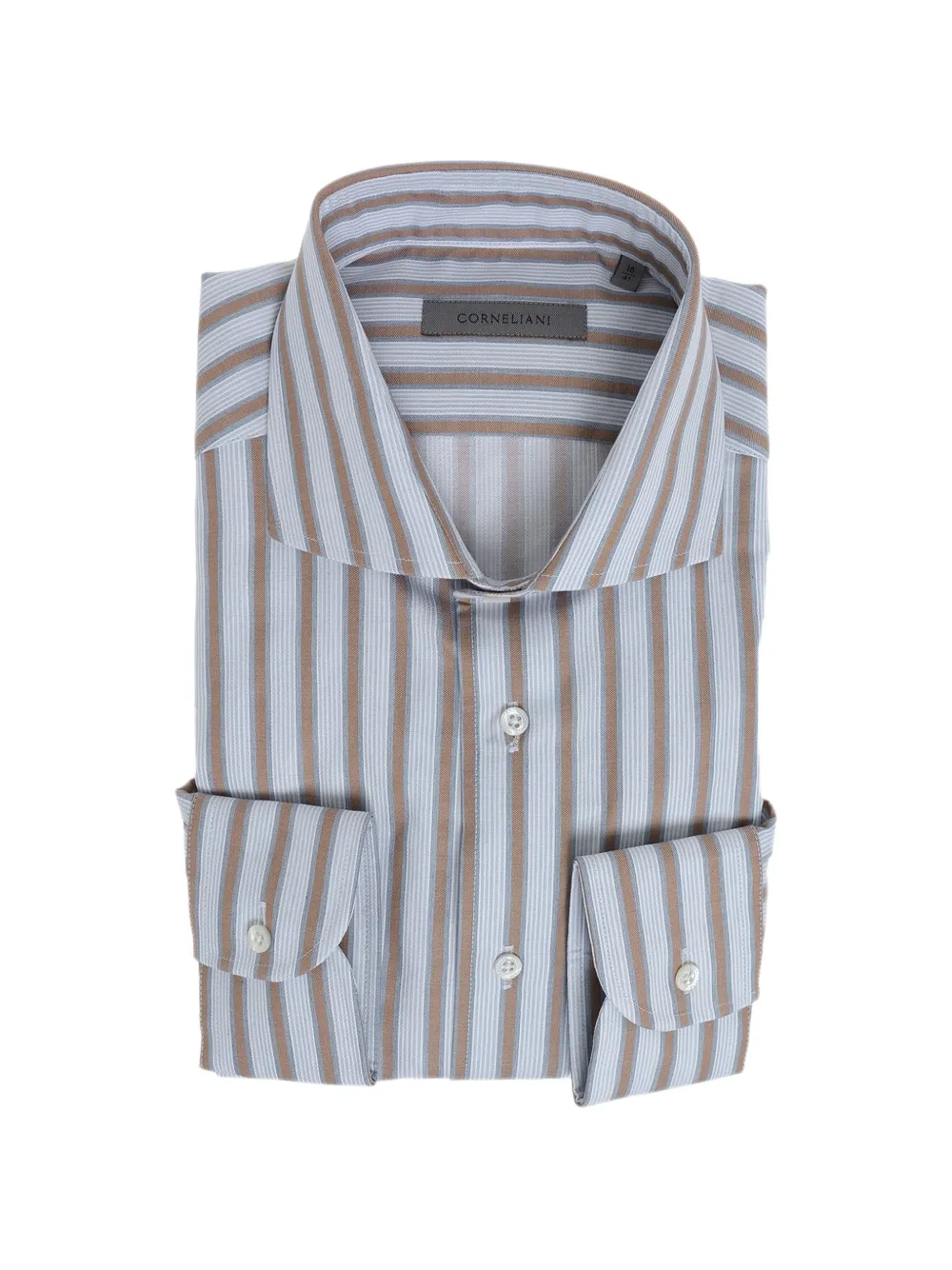 Corneliani striped French-collar shirt - Blau