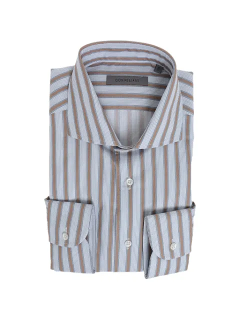 Corneliani striped French-collar shirt