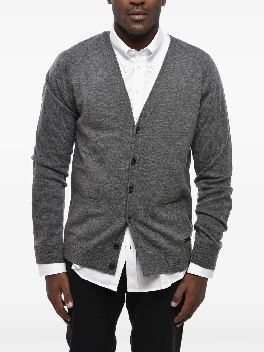DSQUARED2 patch-pocket V-neck cardigan - Grau