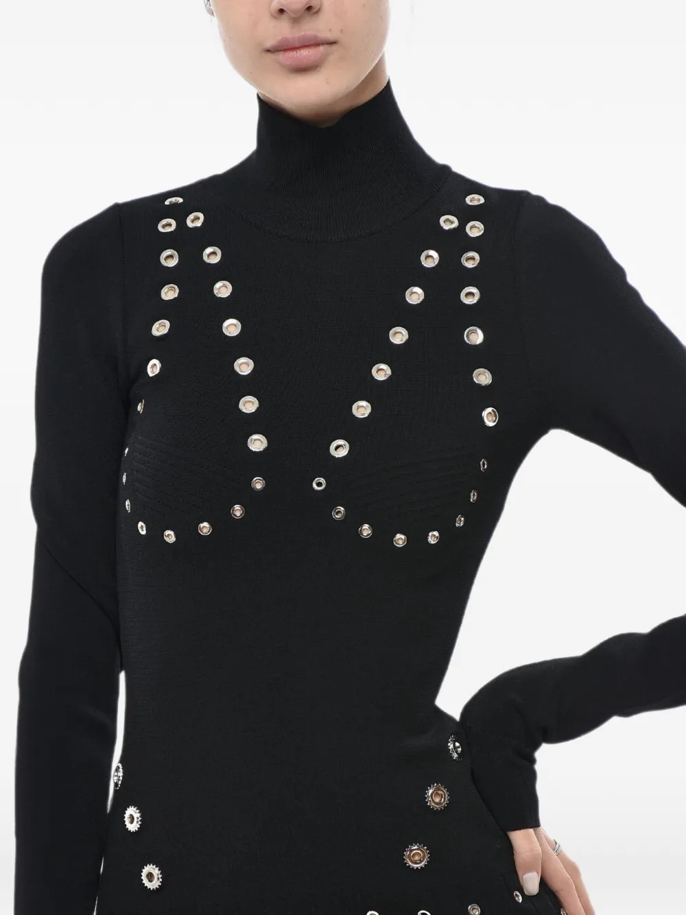 Off-White Mini-jurk verfraaid met ringlets Zwart