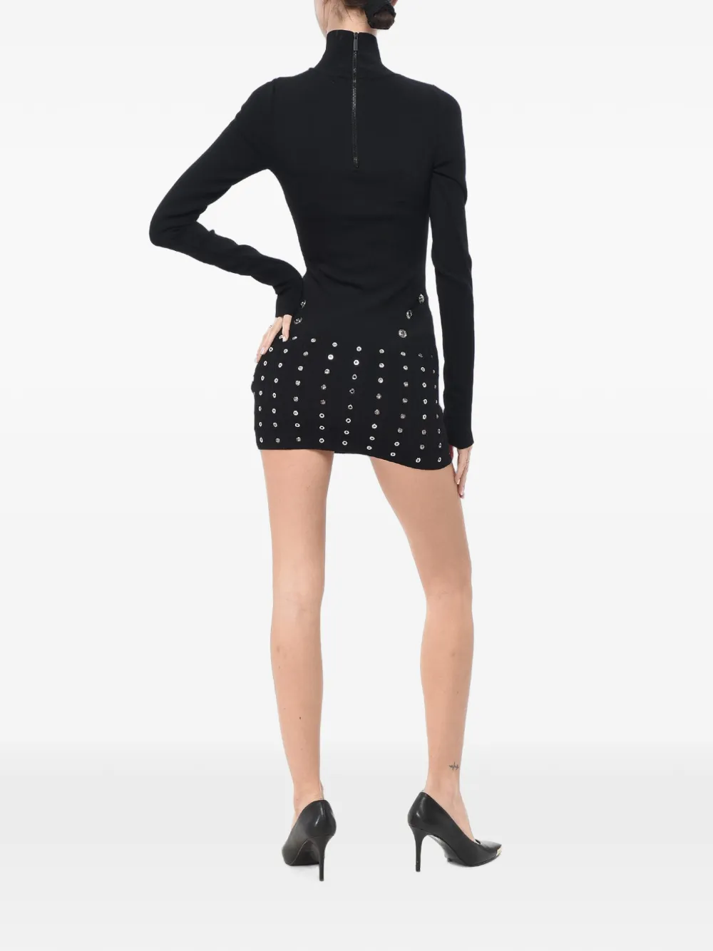 Off-White Mini-jurk verfraaid met ringlets Zwart