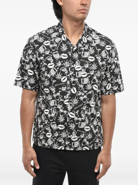 Palm Angels graphic-print chest-pocket shirt