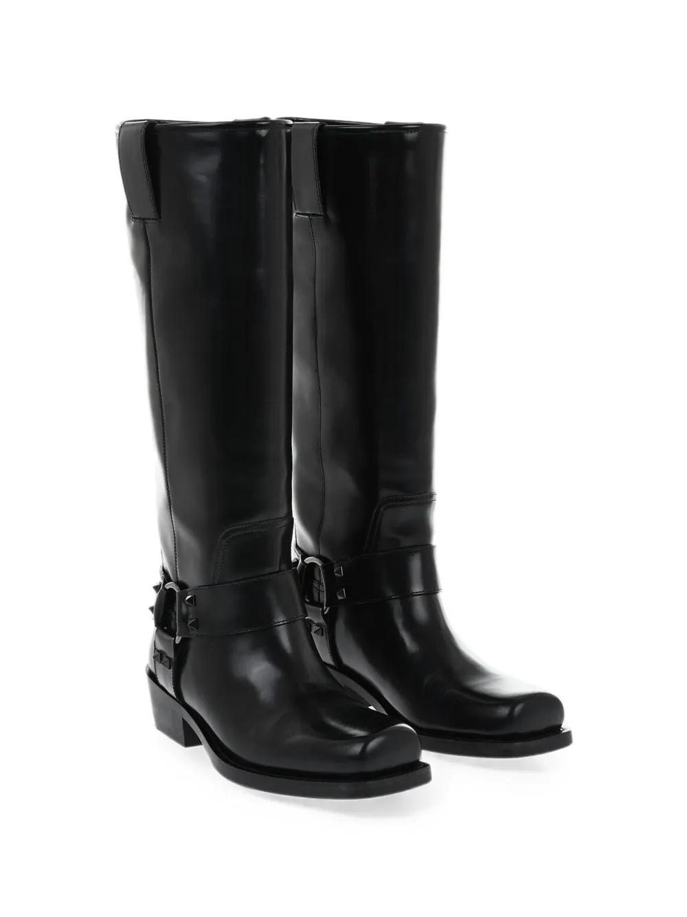 Valentino Garavani Rockstud harness boots Zwart