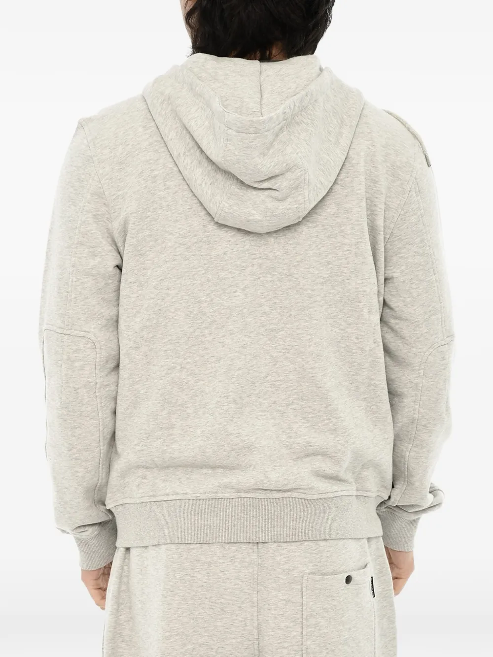 Woolrich embroidered logo-patch hoodie Grijs