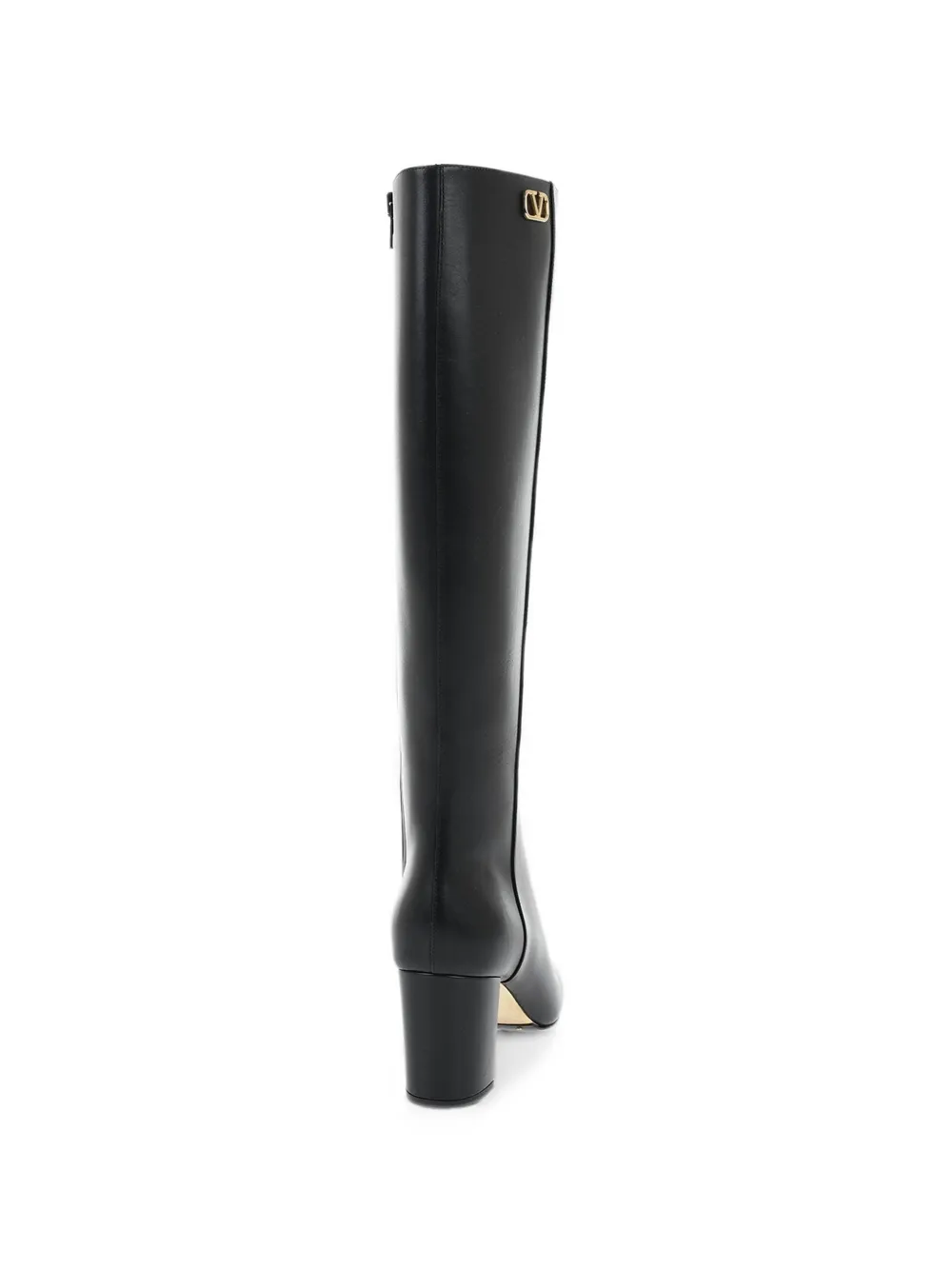 Valentino Garavani VLogo Signature square-toe knee-high boots Zwart