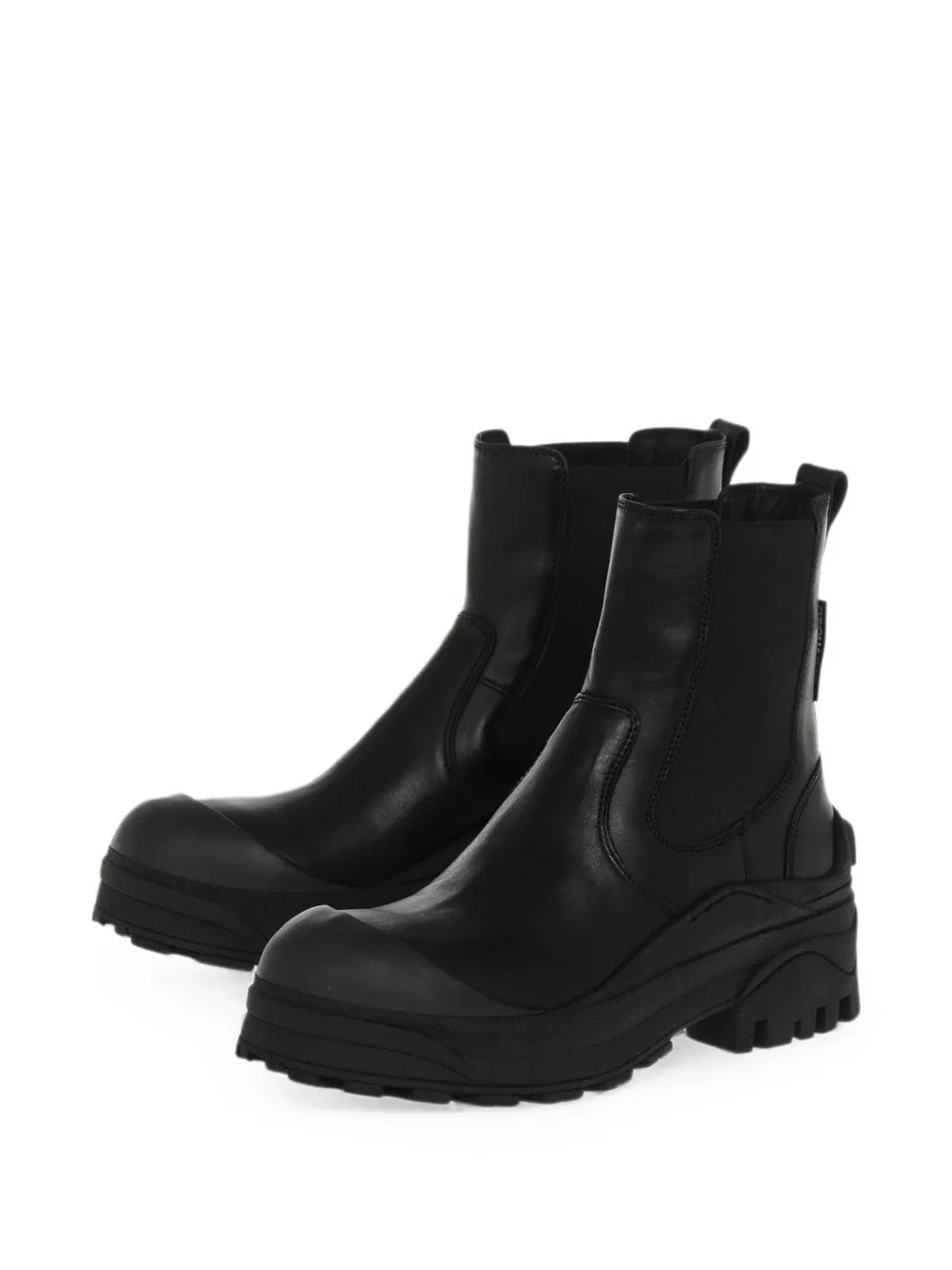 DSQUARED2 lug-sole leather ankle boots Zwart