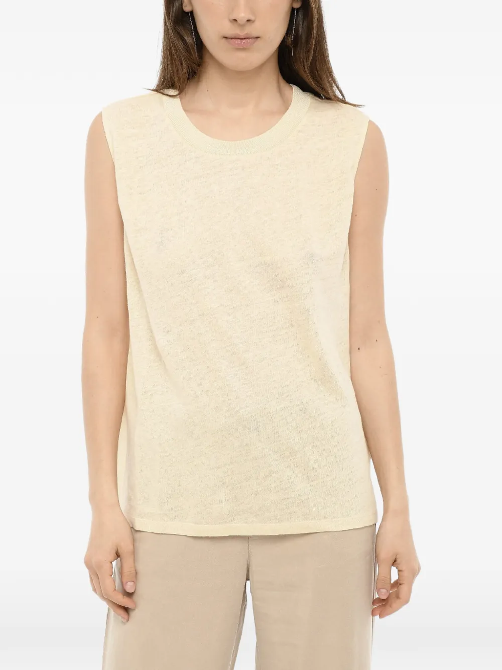 Woolrich crew-neck panelled tank top - Nude