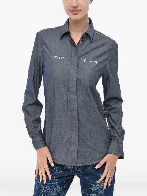 Off-White logo-print cotton shirt